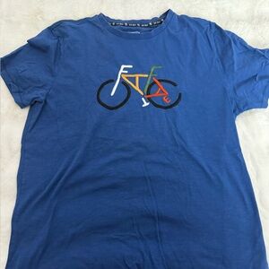 Men’s Cotton Tee Crew Neck embroidered bicycle on front Fare Face